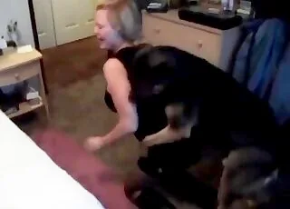 Dirty owner and nice doggy in raw 2 min zoo clip